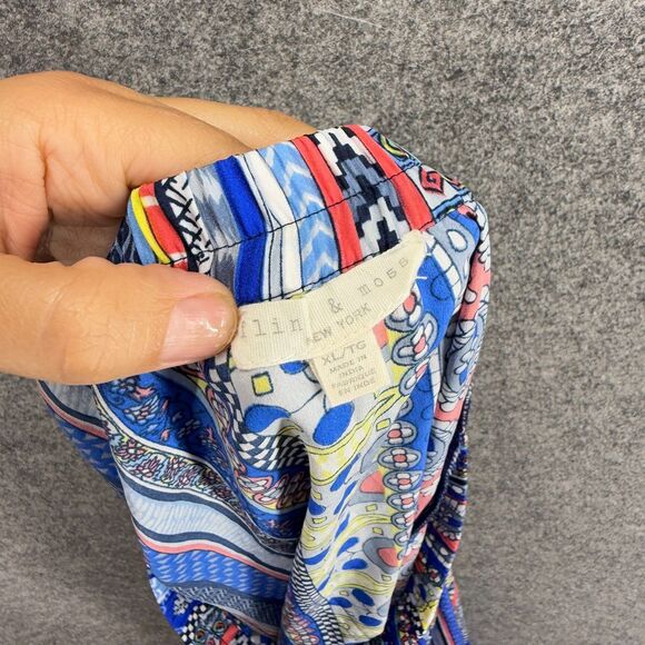 Flin & Moss Skirt Women XL Blue Striped Maxi Long Mid Rise Pull On Elastic Waist - Picture 5 of 7